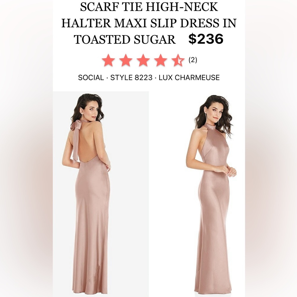 Scarf tie halter dress